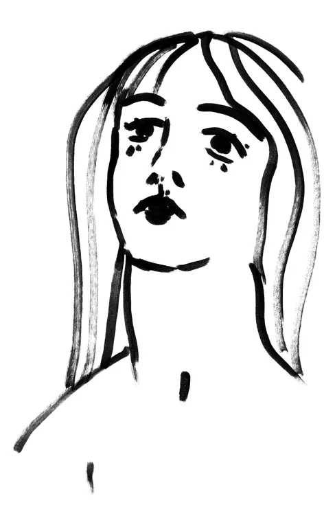 Portrait femme minimaliste noir et blanc