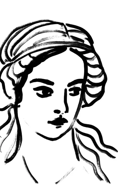 Portrait femme minimaliste noir et blanc