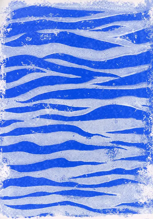oeuvre abstraite représentant la mer et les vagues