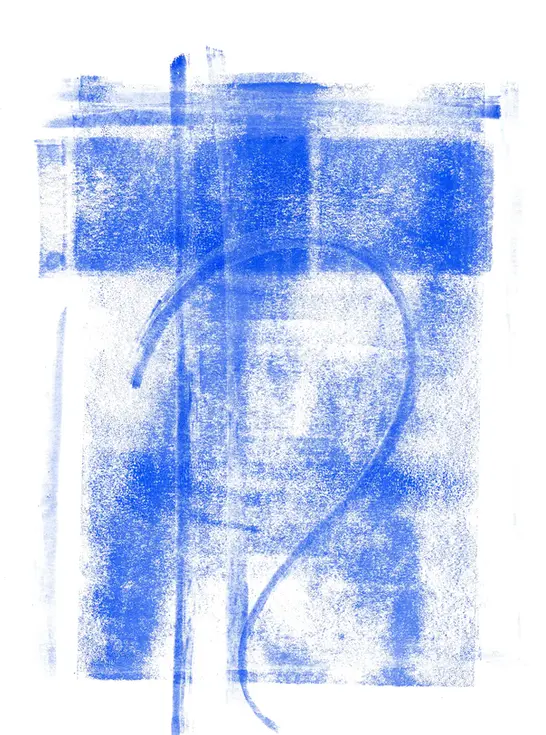 Impression d'art géométrique bleu