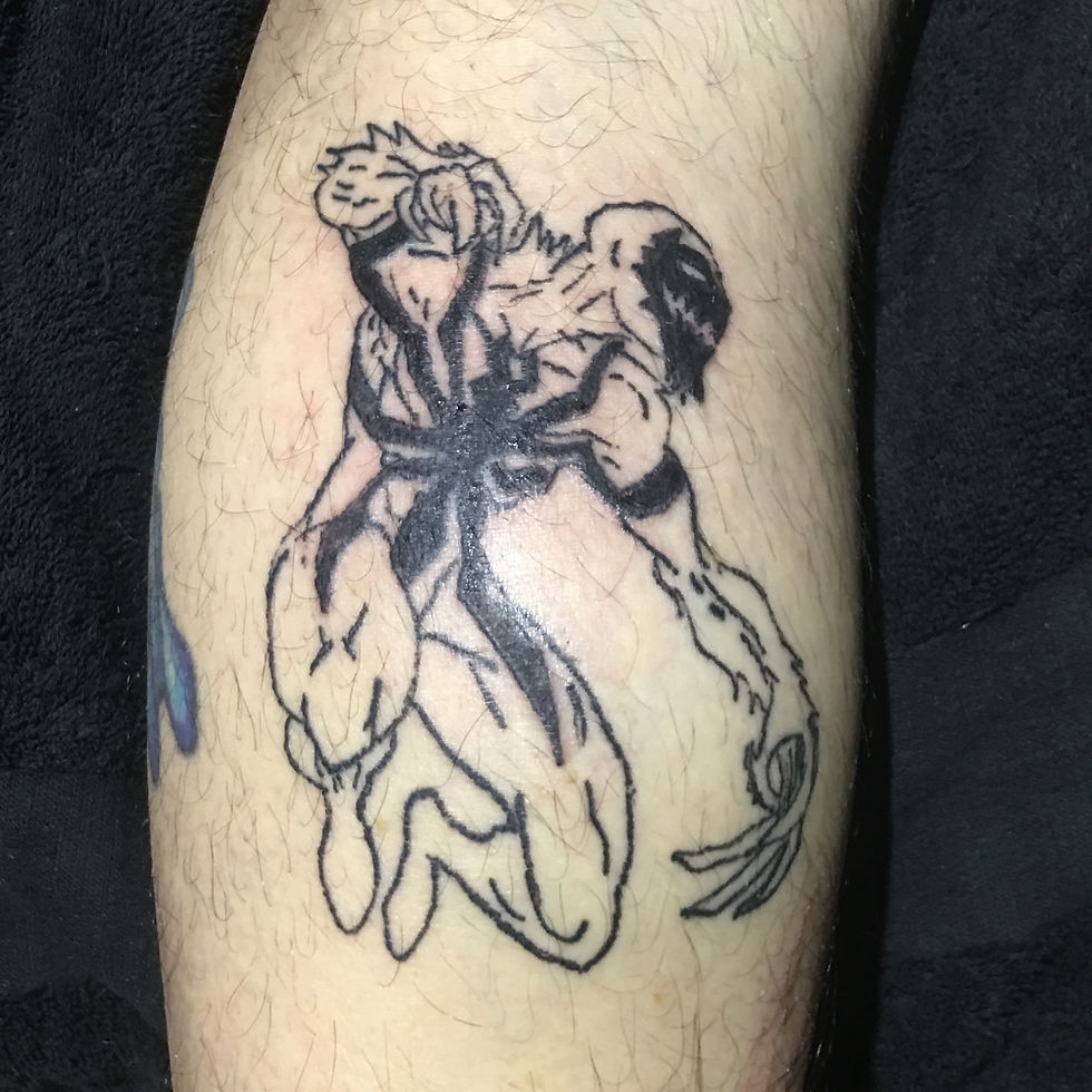 Anti-Venom Black Work Tattoo