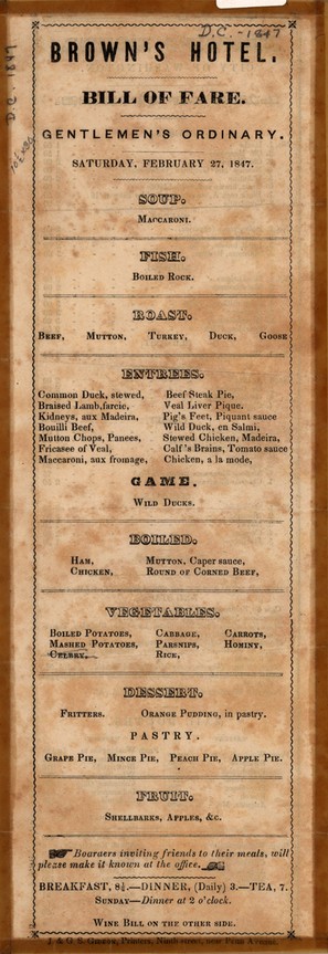 vintage menu sample