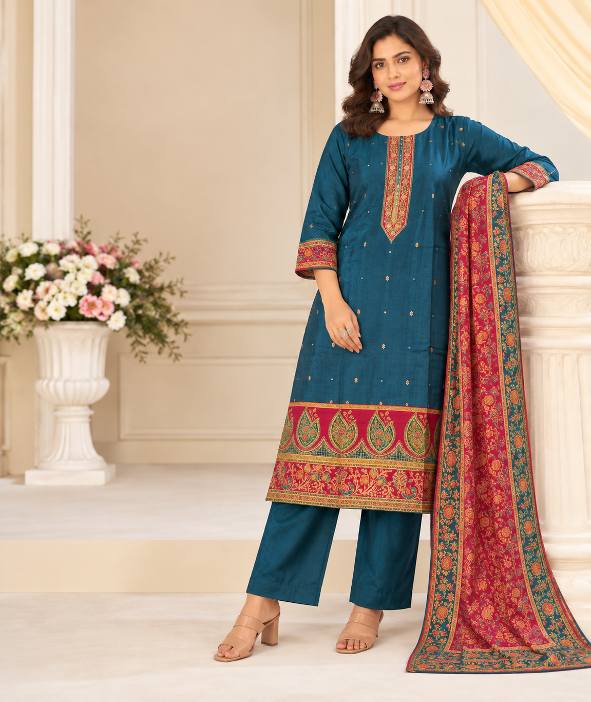Neel Teal Kurta Set