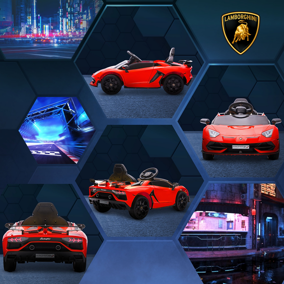 Thumbnail: HOMCOM Lamborghini Aventador Licensed 12V Kids Electric Ride On Car - Red