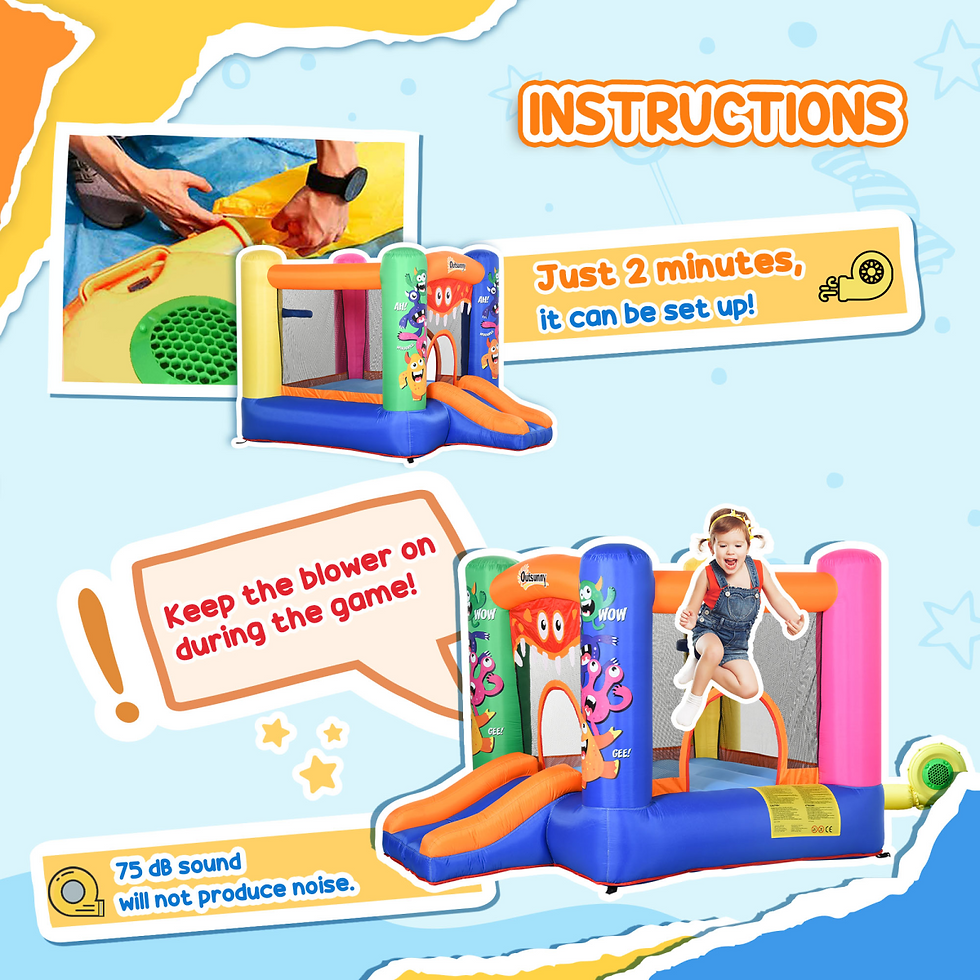Thumbnail: Inflatable Bouncy Castle with Slide & Basketball Hoop