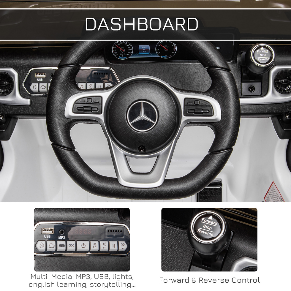 Thumbnail: Licensed Mercedes Benz G500 Kids Electric Ride-On Car w/ Remote Control White HO