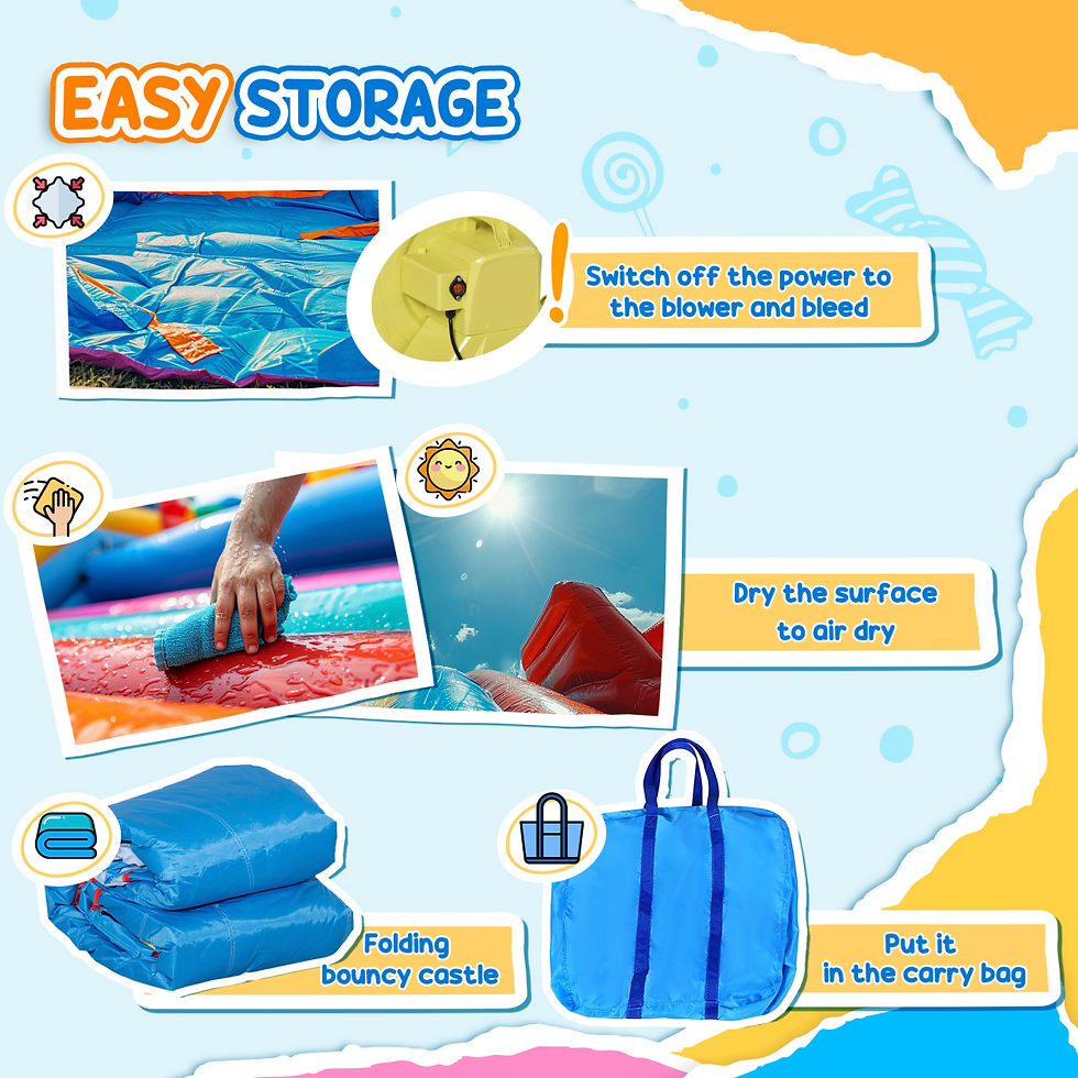 Thumbnail: Inflatable Water Bouncy Castle with Slide, Pool & Water Gun