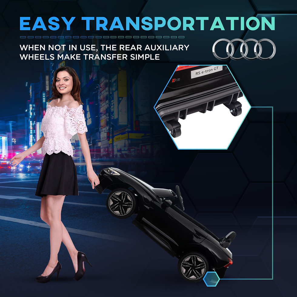 Thumbnail: HOMCOM Audi RS e-tron GT Licensed 12V Kids Electric Ride on W/ Remote, Black