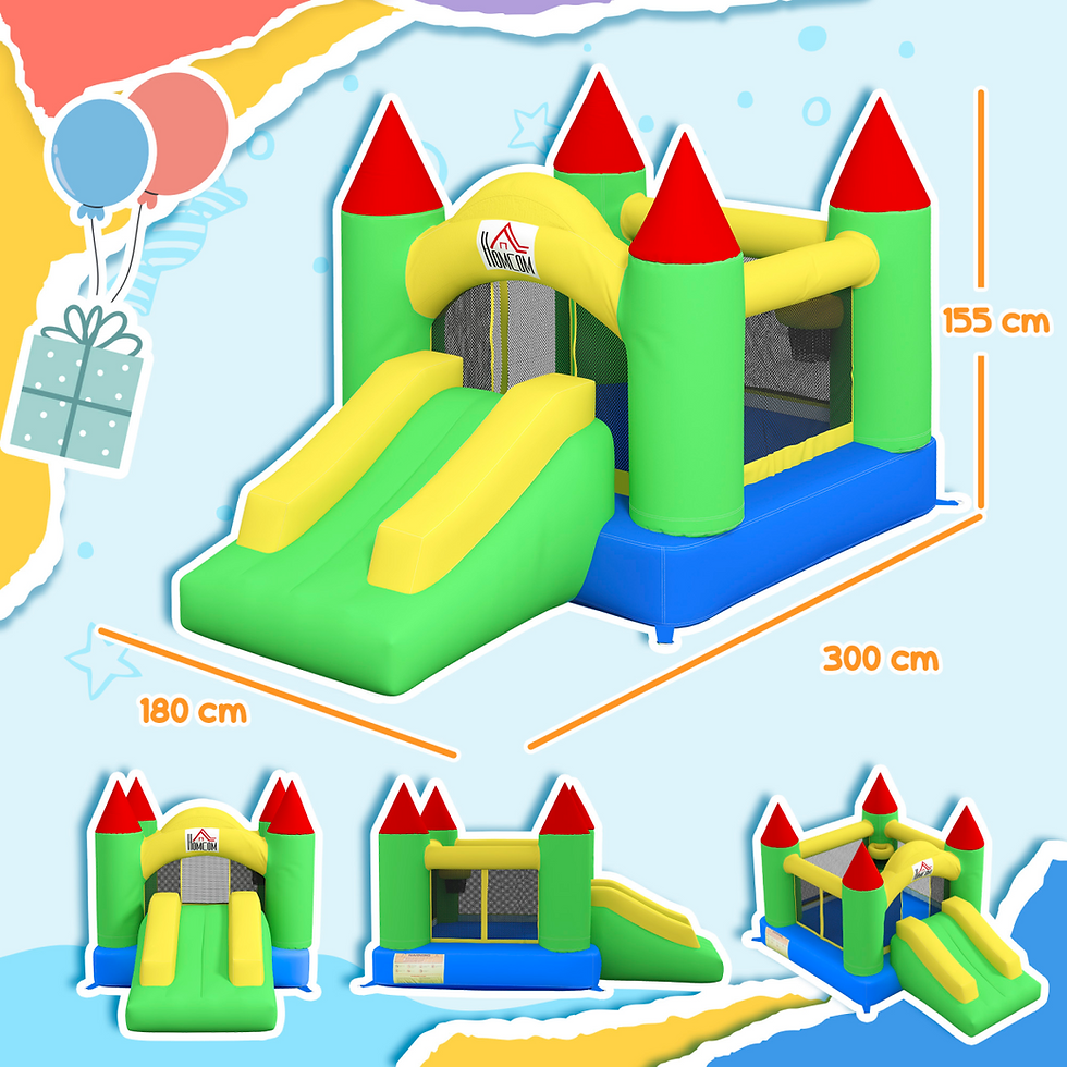 Thumbnail: Bouncy Castle with Slide Inflatable Bouncer Kids HOMCOM