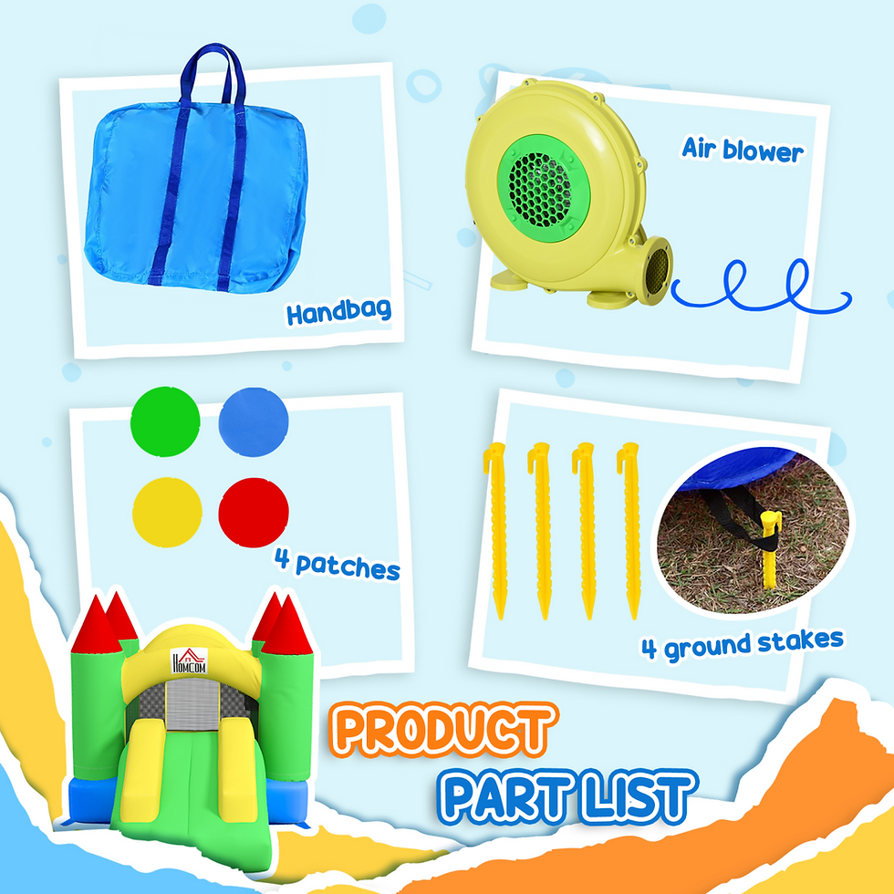 Thumbnail: Bouncy Castle with Slide Inflatable Bouncer Kids HOMCOM