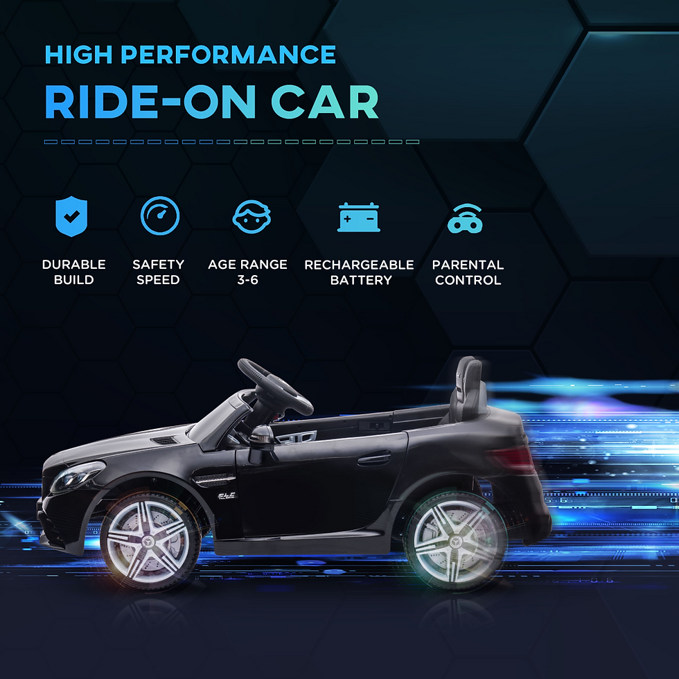 Thumbnail: Benz 12V Kids Electric Ride On Car W/ Remote Control Music Black