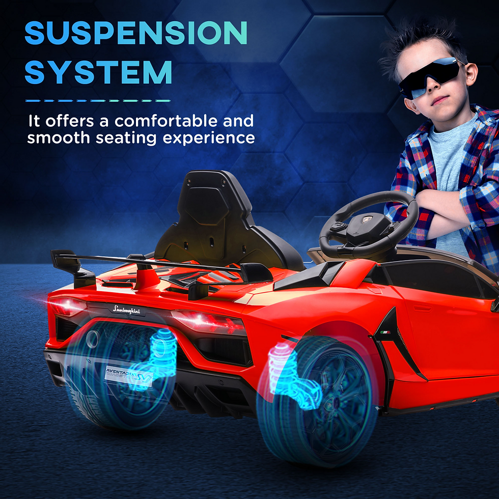 Thumbnail: HOMCOM Lamborghini Aventador Licensed 12V Kids Electric Ride On Car - Red