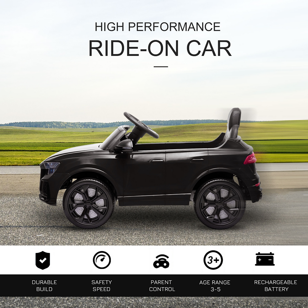 Thumbnail: Licensed Audi RS Q8 Kids Electric Ride-On Car w/ Remote USB MP3 Bluetooth Black