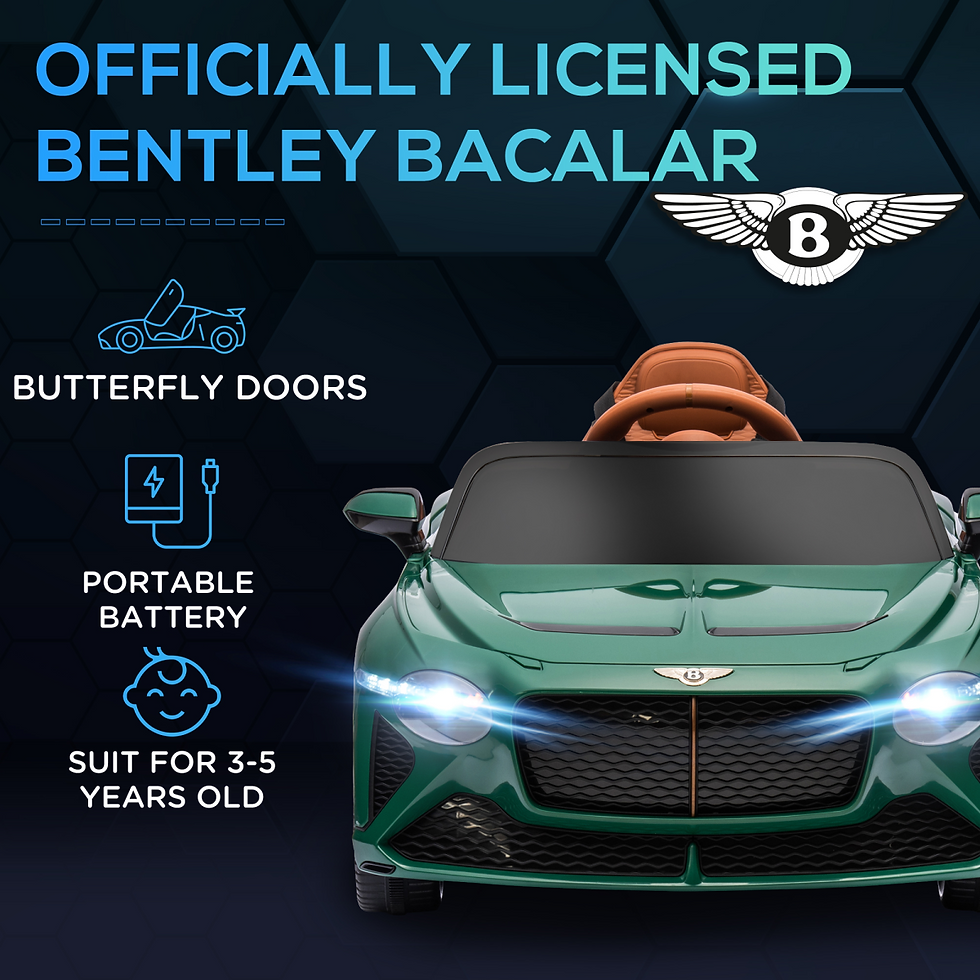 Thumbnail: Bentley Bacalar Licensed 12V Kids Electric Ride-On with Remote - Green