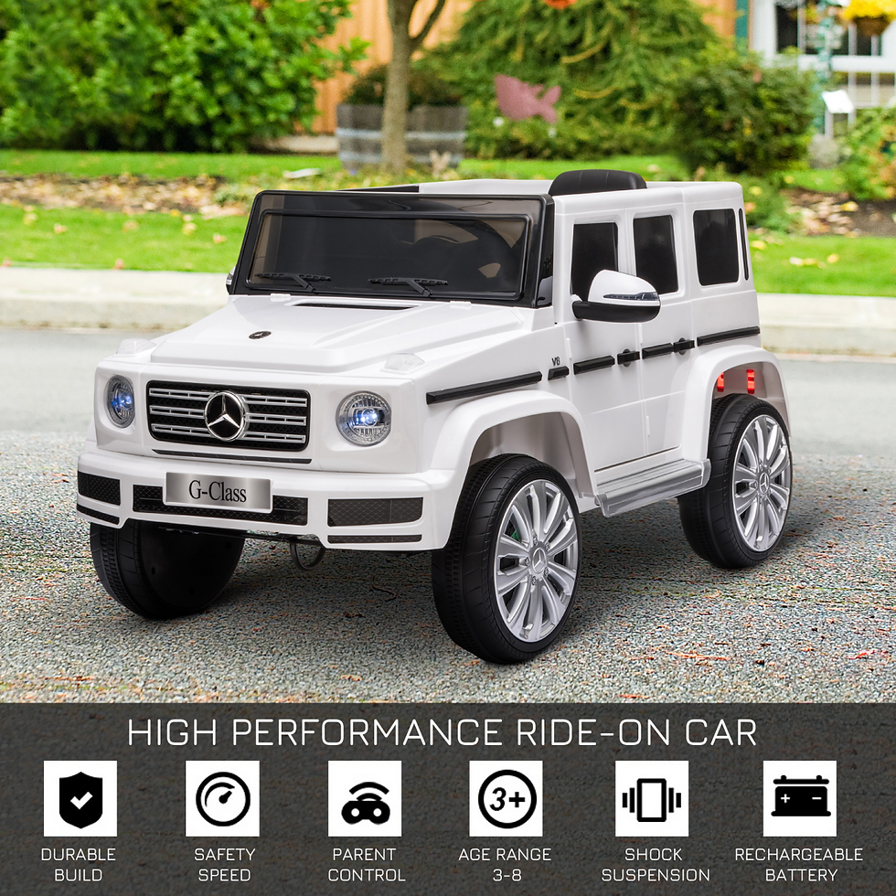 Thumbnail: Licensed Mercedes Benz G500 Kids Electric Ride-On Car w/ Remote Control White HO