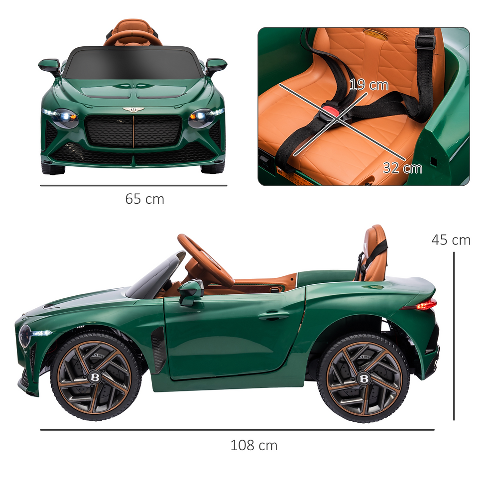 Thumbnail: Bentley Bacalar Licensed 12V Kids Electric Ride-On with Remote - Green