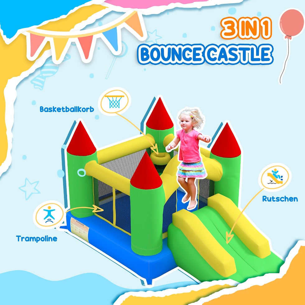 Thumbnail: Bouncy Castle with Slide Inflatable Bouncer Kids HOMCOM