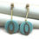 Thumbnail: Textured Teal Circle Dangle with Brass Charm