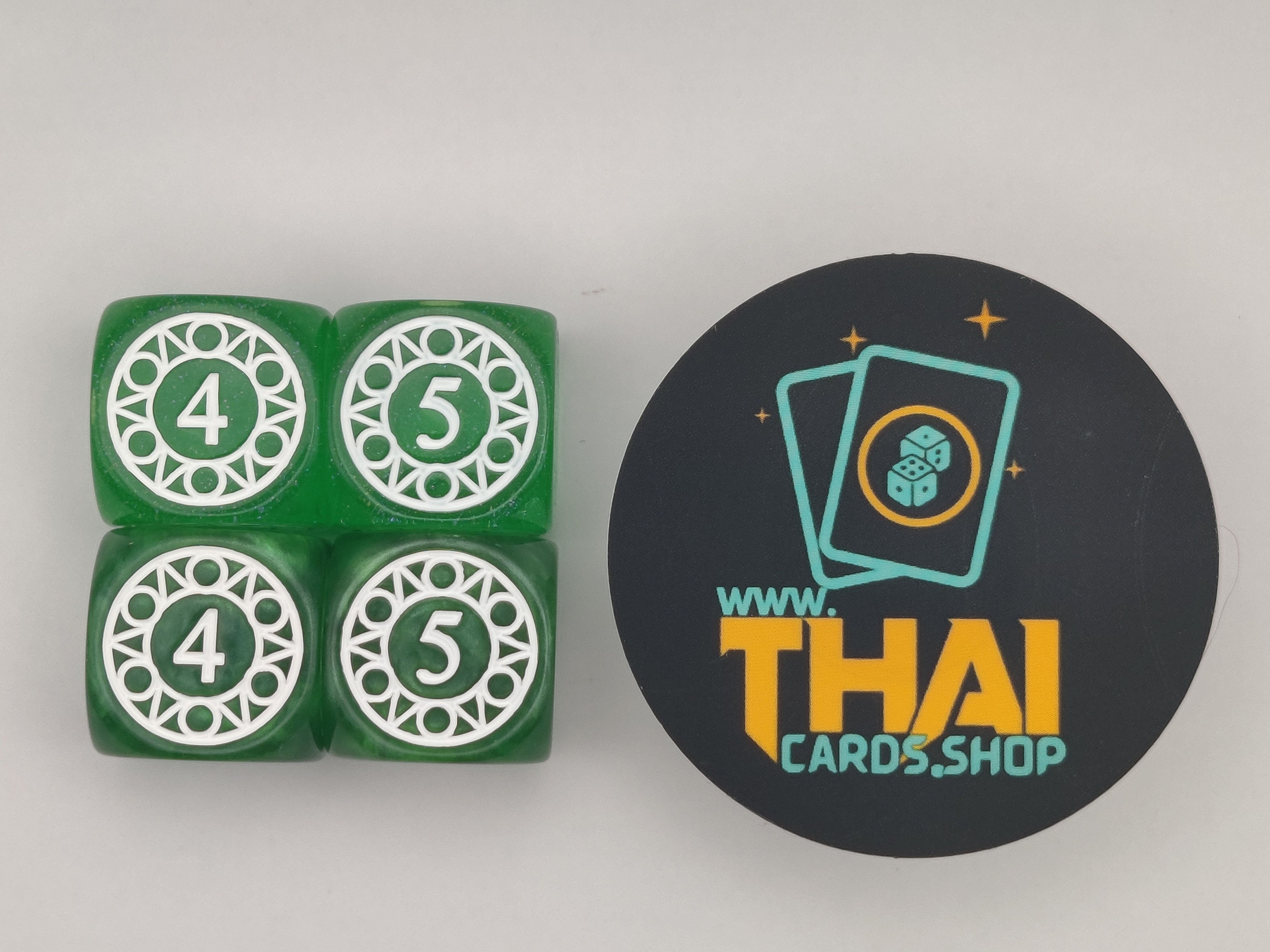 20mm Green Runechants Dice (Marble, Glitter)