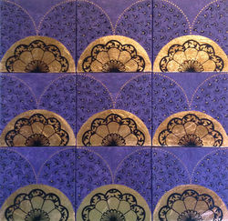 Copper Leaf on Purple Tiles 2014