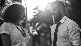 A man and woman chatting