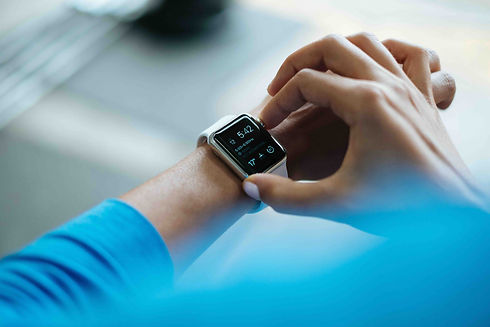 Branding agency man looking at iwatch