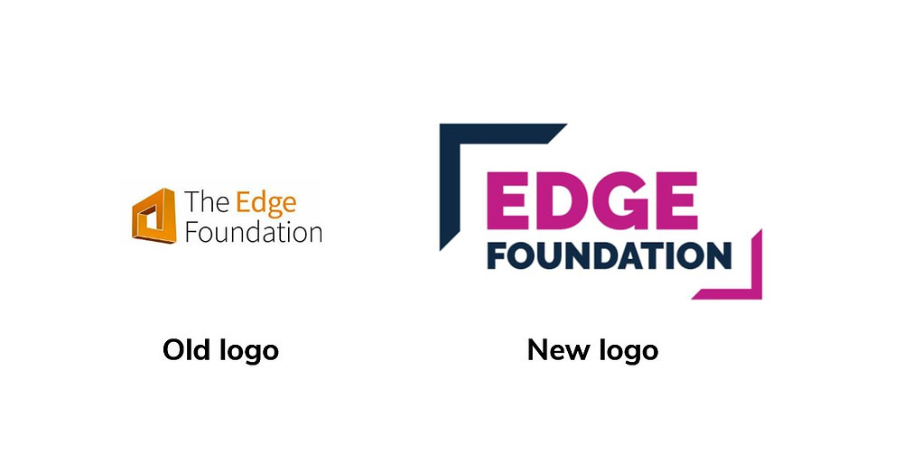Old and new Edge Foundation logos