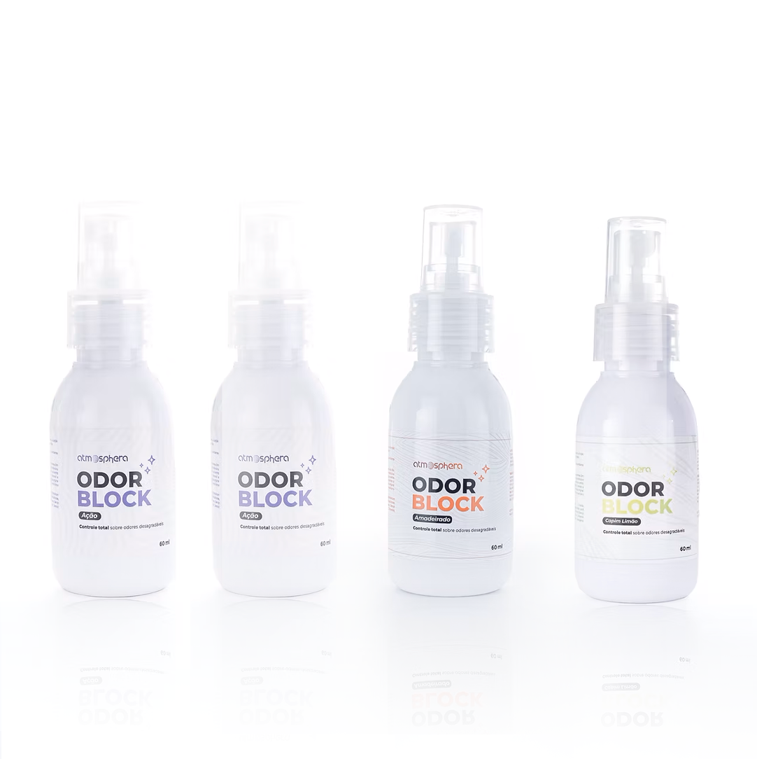 Kit 1 - Essencial Odor Block – Todaos o aromas em Versão Compacta (4x 60ml)