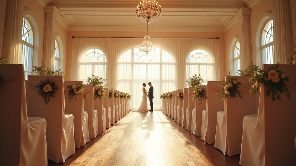 Eye-level view of a beautifully decorated wedding venue