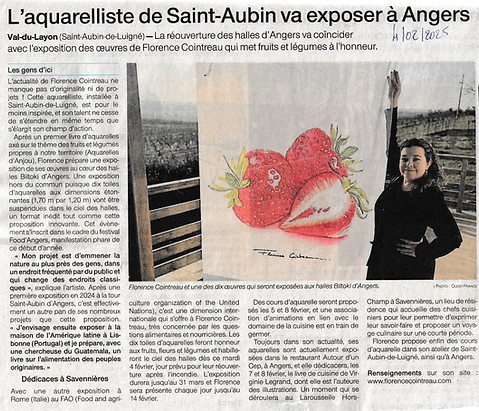 Article ouest france exposition Florence Cointreau 2025 Angers