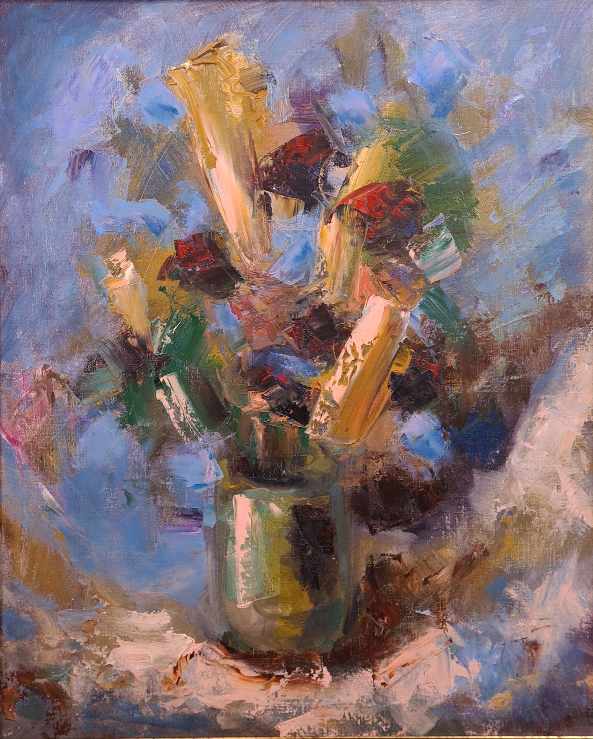 Fashion abstract wall art on canvas "Black roses"