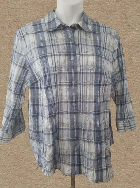 Alfred Dunner Women's Plus Size 18W Plaid Blouse - Front View