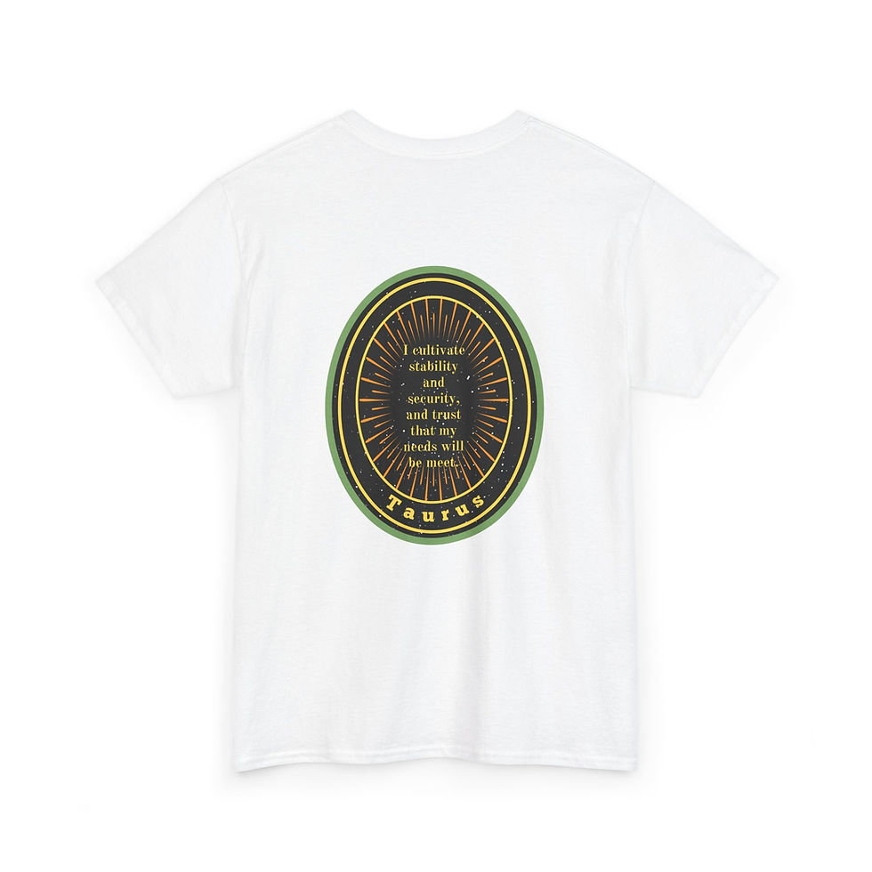 Taurus - The Grounded Dreamer White T-Shirt (Zodiac Sign and Inspiring Quote) - Back View