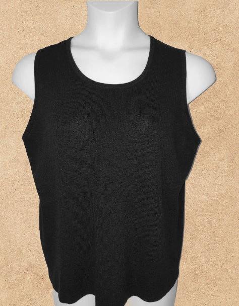 Pre-Owned Venezia Black Textured Women's Top (Size: 18/20) - Front View