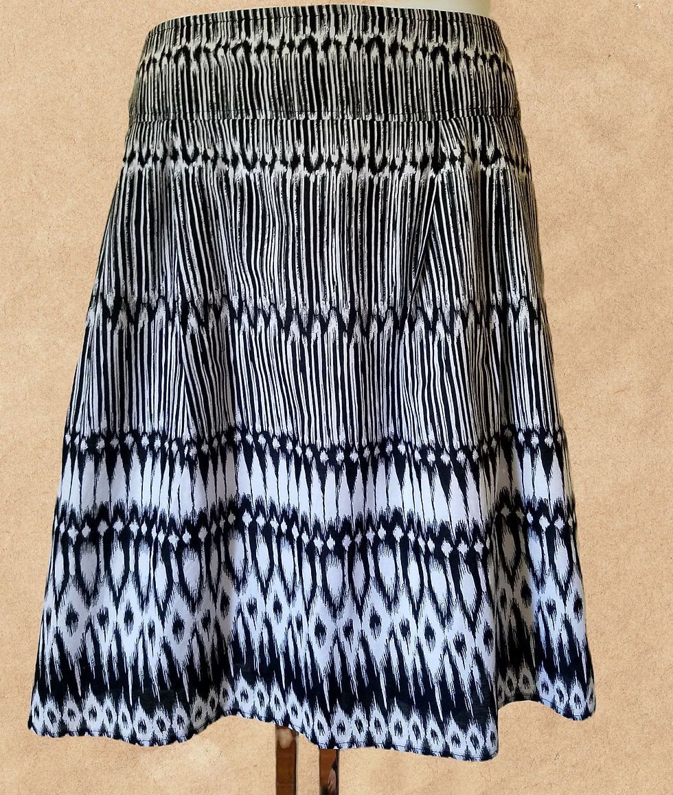 Lane Bryant Black and White Abstract Print A-Line Skirt (Front View)