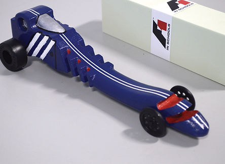 F1 in schools drag-style car produced on a Boxford CNC router