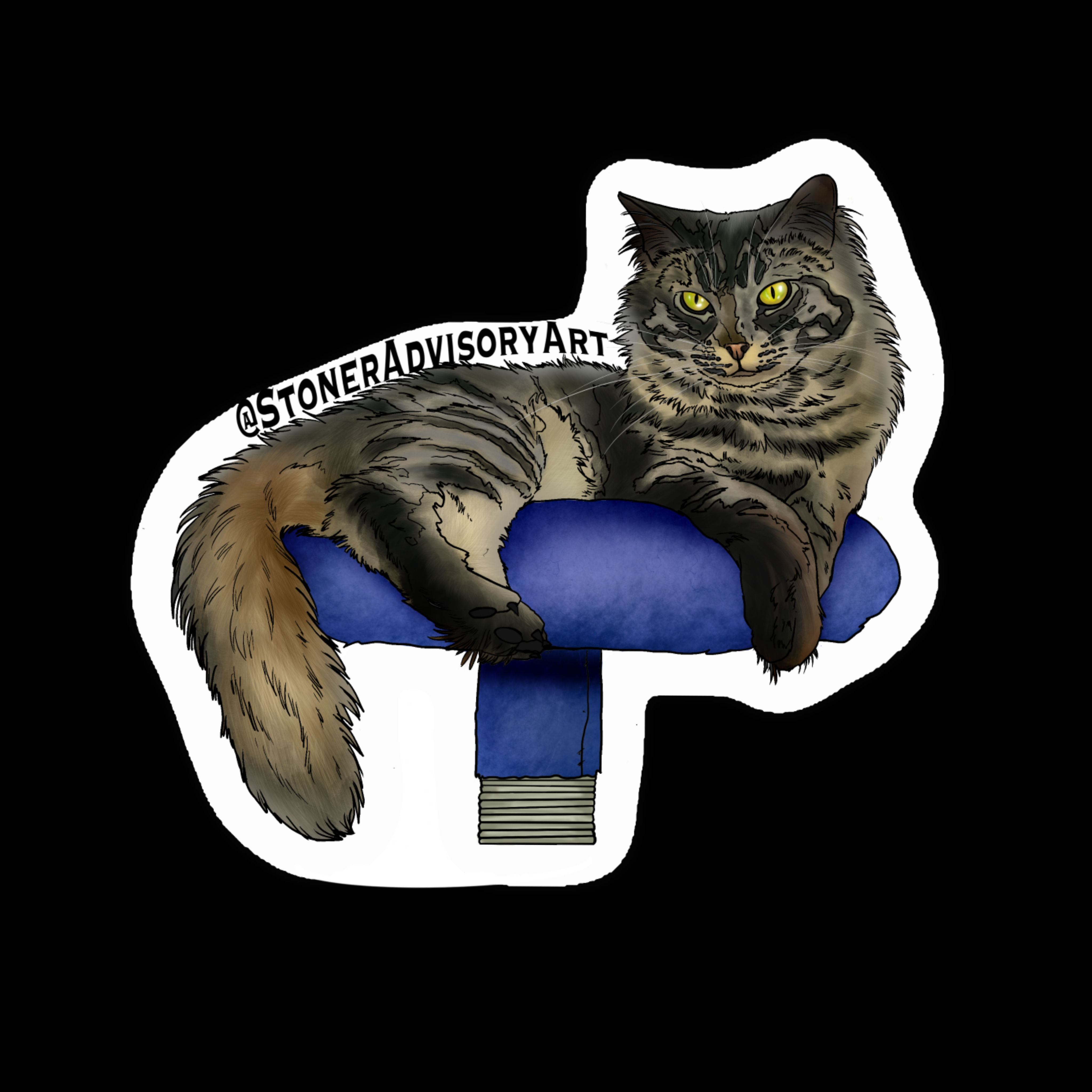 Stoner Advisory Art Thor Cat Sticker