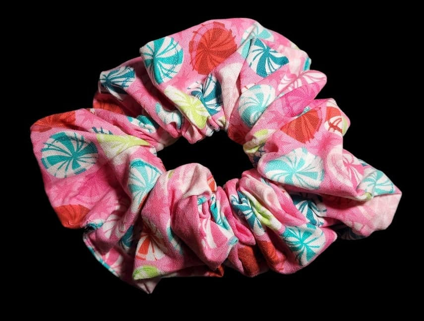 Pink Peppermint Scrunchie