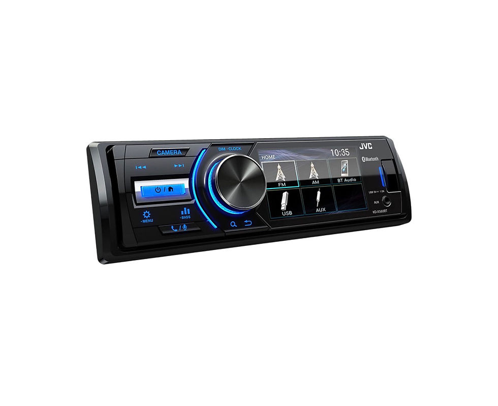 Autorádio JVC KD-X560BT com ecrã de 3 polegadas e Bluetooth.