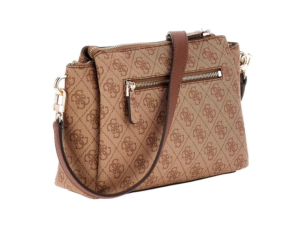 Bolsa Guess BG787912 marrom com logotipos e alça de ombro