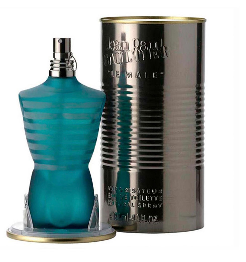 Frasco de perfume Jean Paul Gaultier Le Male com lata metálica