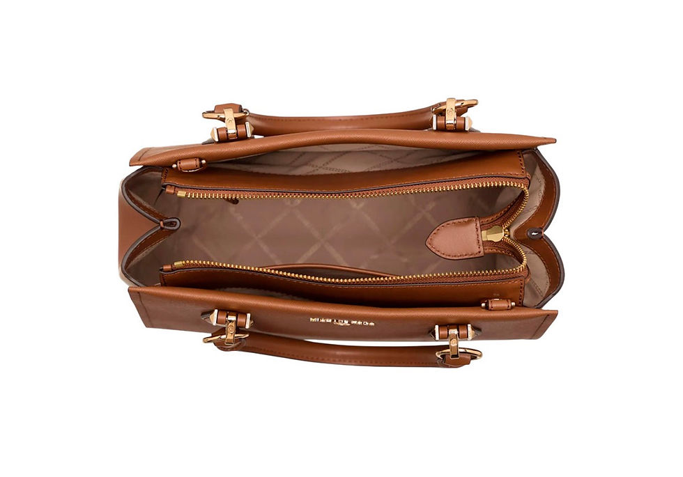 Interior de bolsa Michael Kors marrom com compartimentos