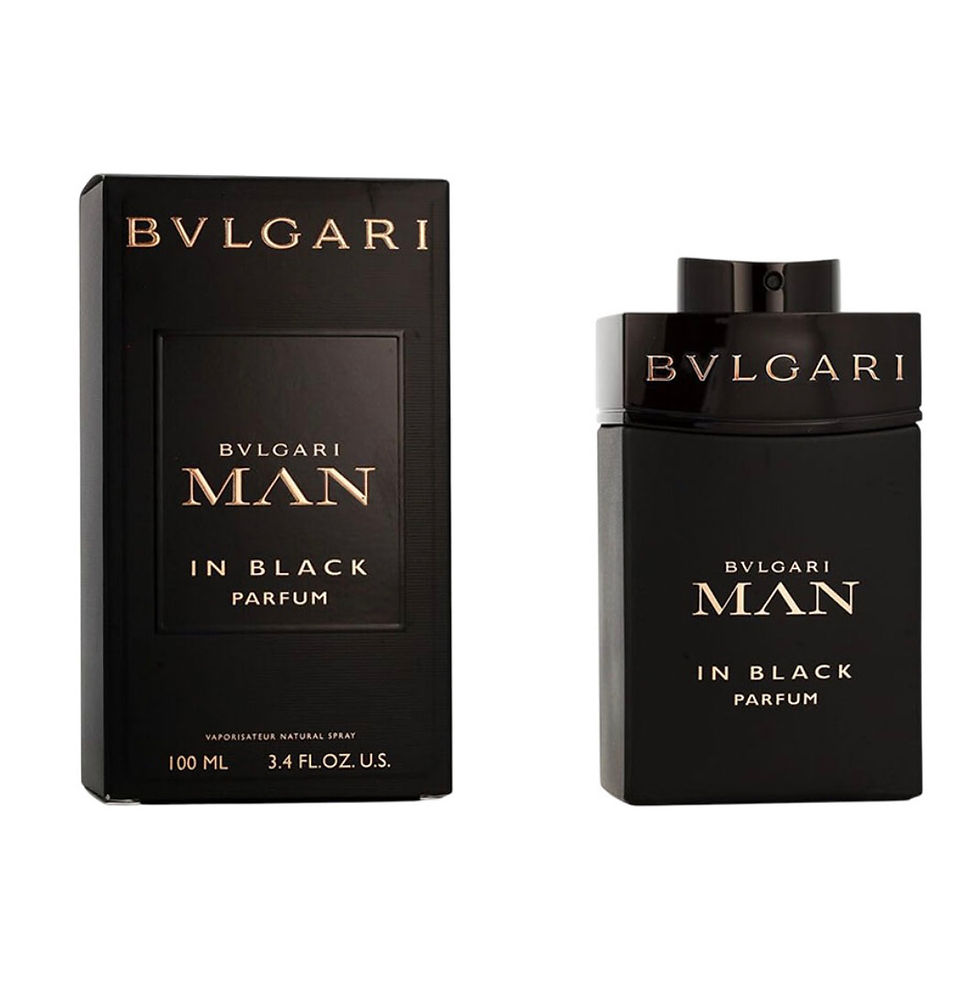 Frasco e caixa do perfume Bvlgari Man In Black Parfum 100ml