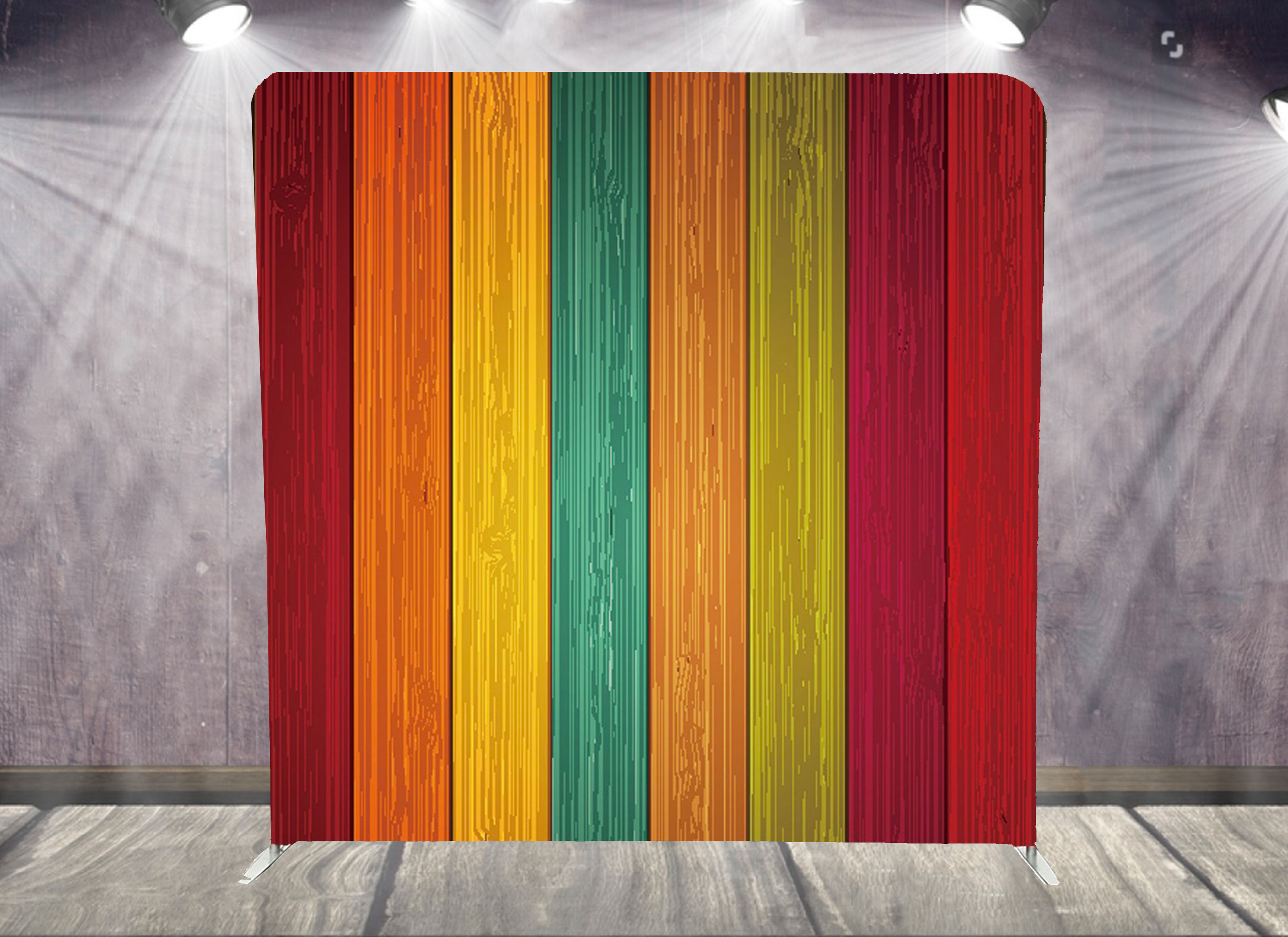 Rainbow Wood Pillow Backdrop