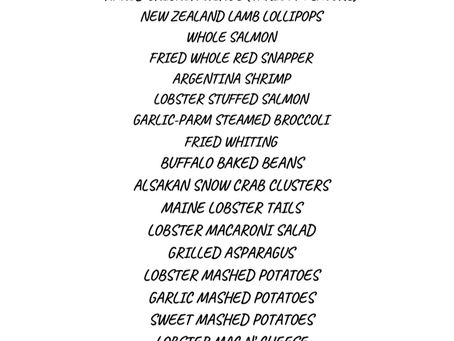 Thanksgiving Menu 2020