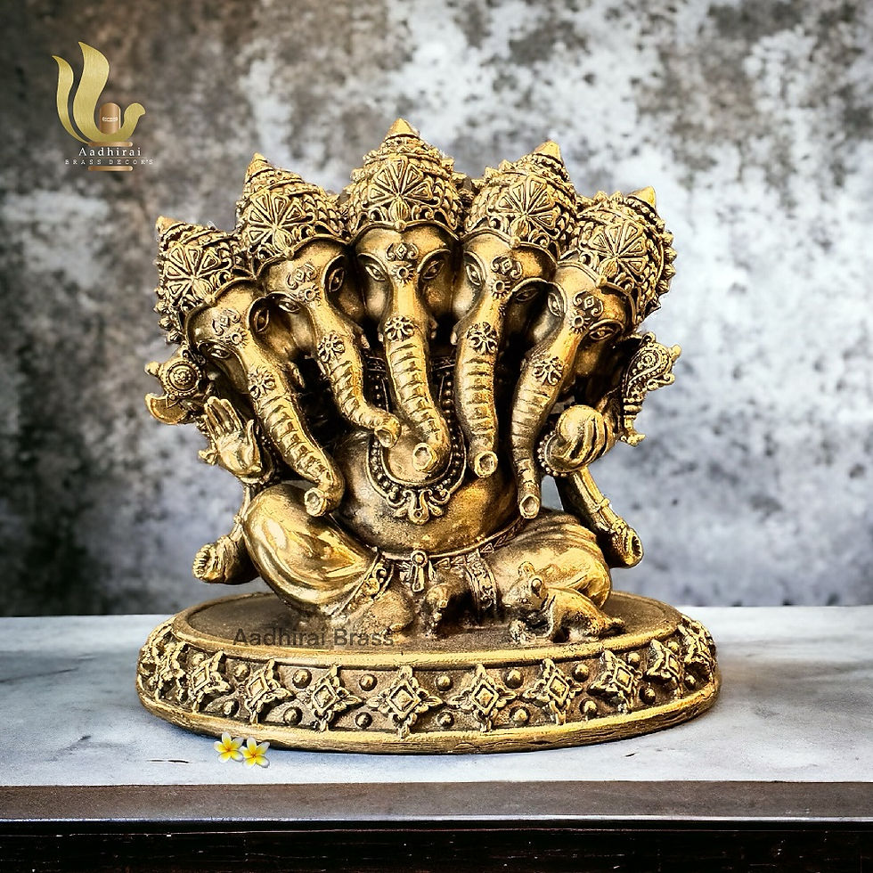 Brass panjamuga vinayagar idol