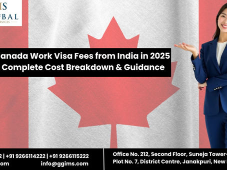 Indian passport with Canadian visa stamp – representing the cost and process of applying for a Canada work visa from India in 2025.
