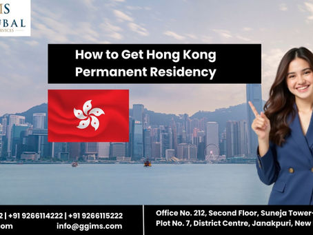 Person holding Hong Kong Permanent Identity Card with city skyline in the background – symbolizing freedom to live and work in Hong Kong.