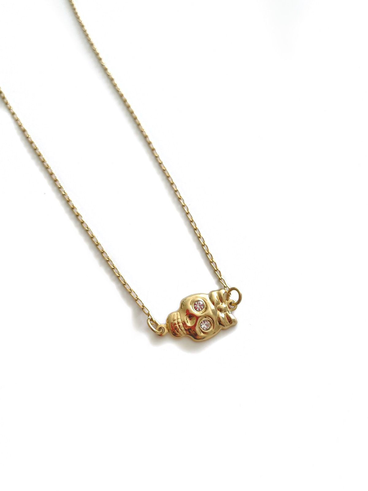 Collar calavera con moño 