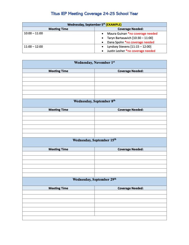 IEP Meeting Coverage Grid TEMPLATE